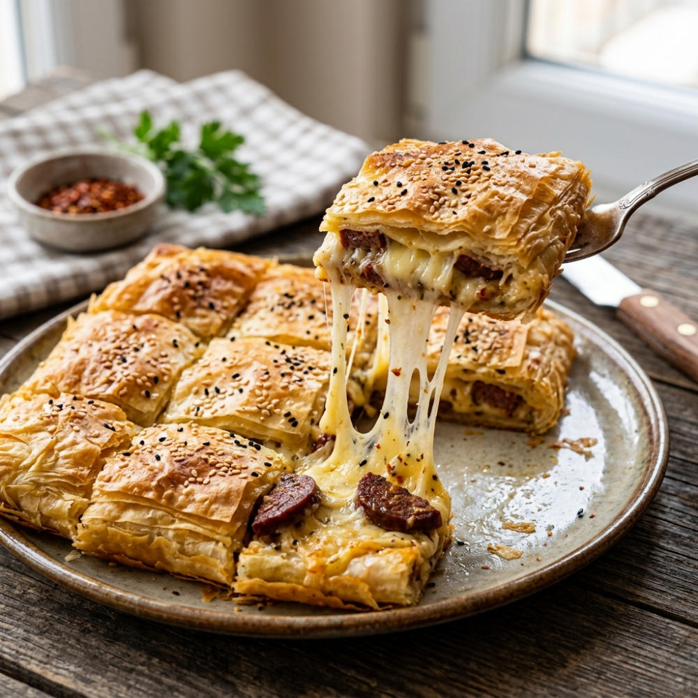 Kaşarlı Sucuklu Börek